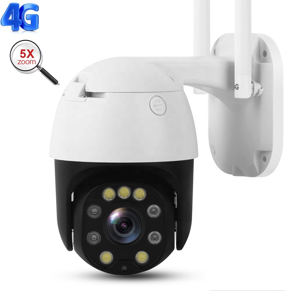 RC934 5.0MP 4G 2.5 inch mini PTZ control 5x zoom, no-glow IR LED waterproof outdoor real time video streaming CCTV camera