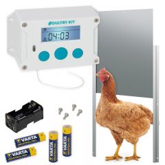 Poultry Kit A100 chicken coop automatic door opener + aluminium door 220 x 330 mm