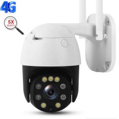 RC934 5.0MP 4G 2.5 inch mini PTZ control 5x zoom, no-glow IR LED waterproof outdoor real time video streaming CCTV camera 